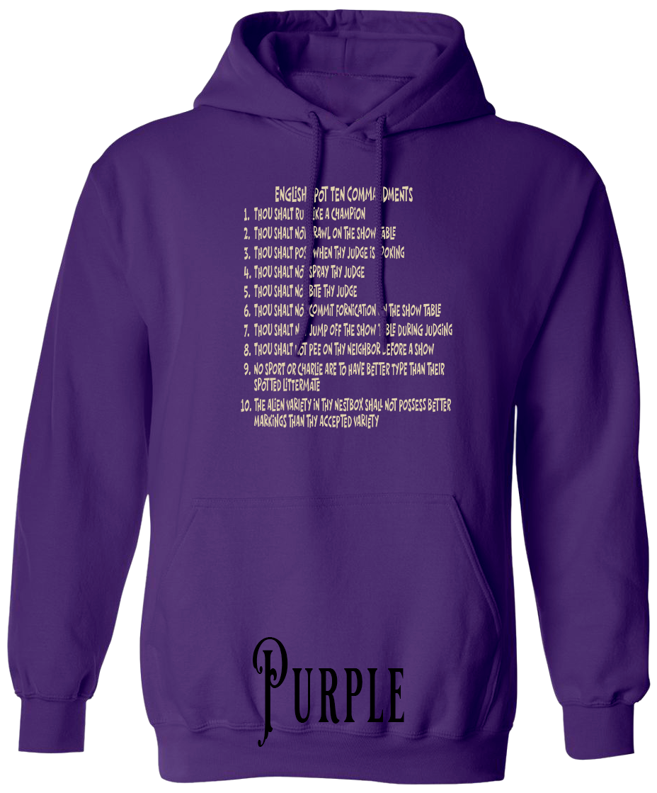 English Spot Commandments PLUS SIZE Hoodie