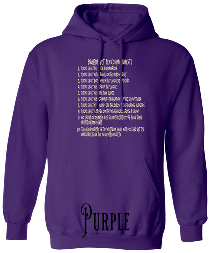 English Spot Commandments PLUS SIZE Hoodie