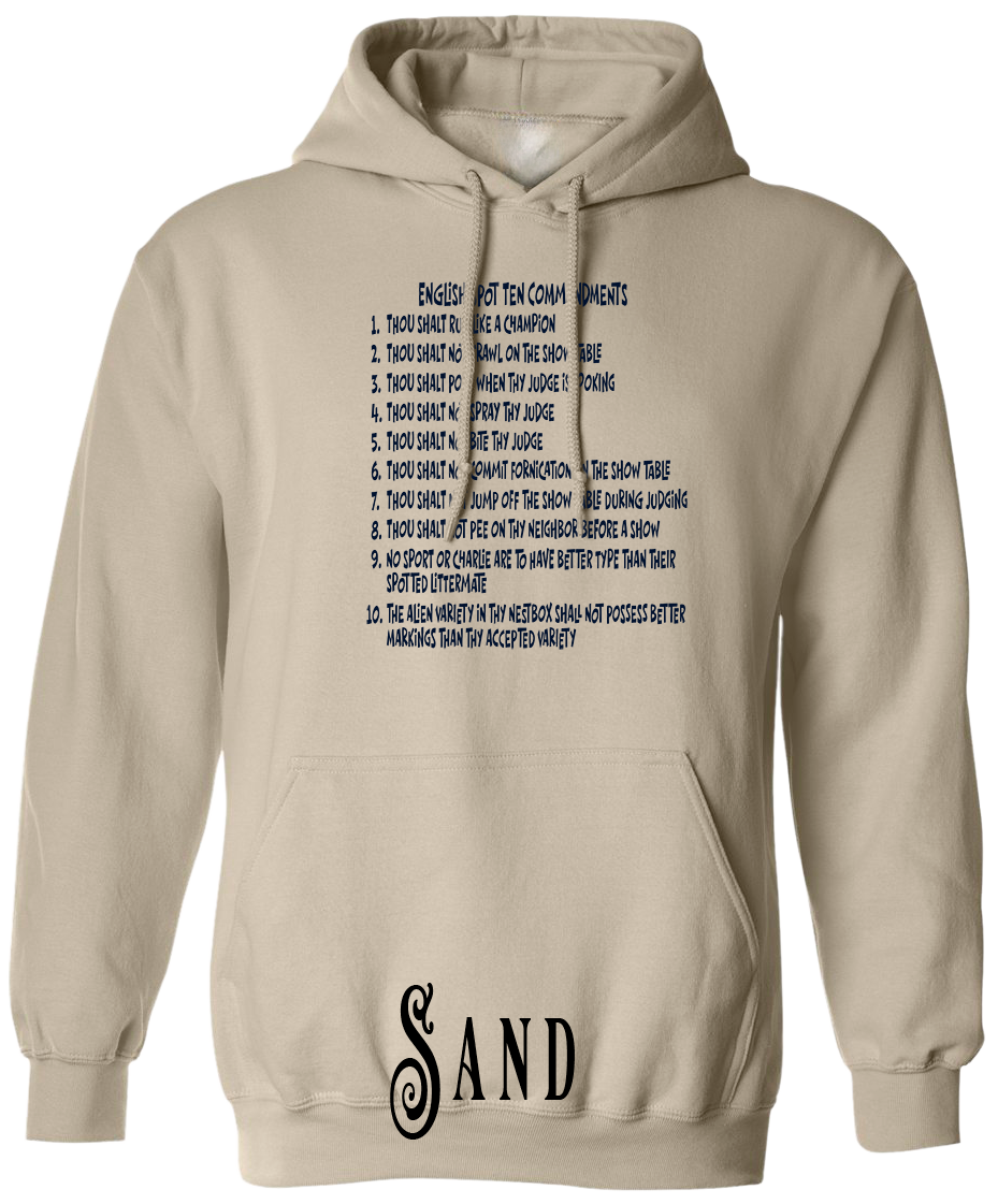 English Spot Commandments PLUS SIZE Hoodie