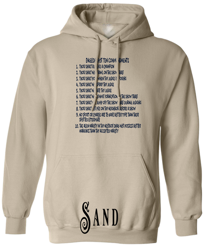 English Spot Commandments PLUS SIZE Hoodie