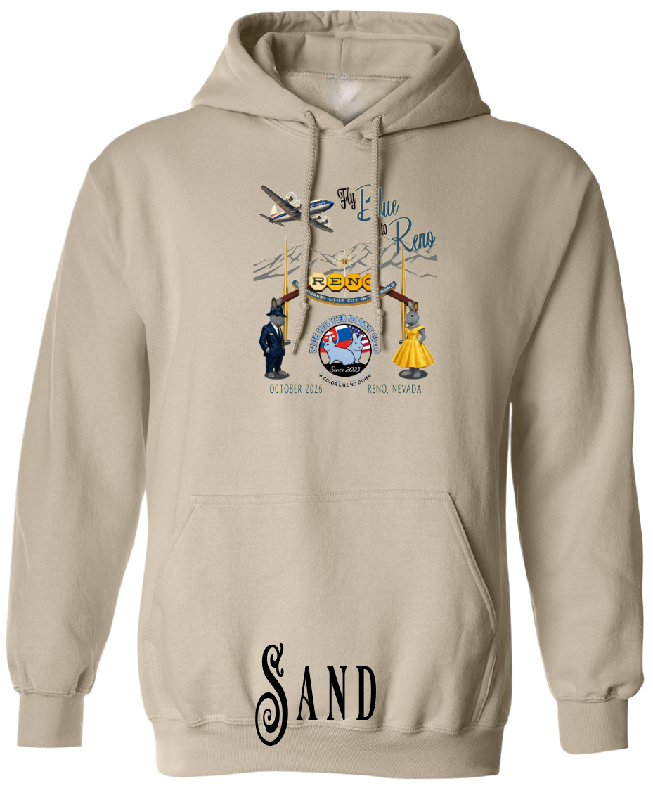 Blue Holicer Fly Blue to Reno PLUS SIZE Hoodie