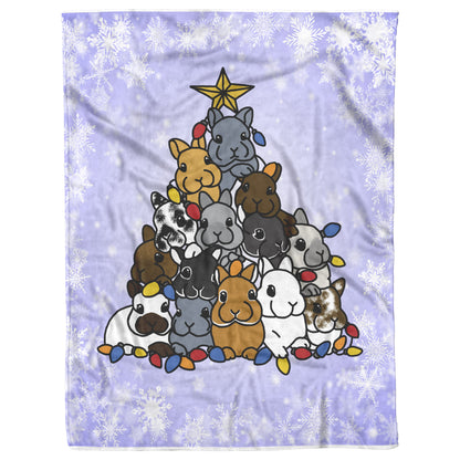 Blanket-Holiday Bunny Tree-Light Purple