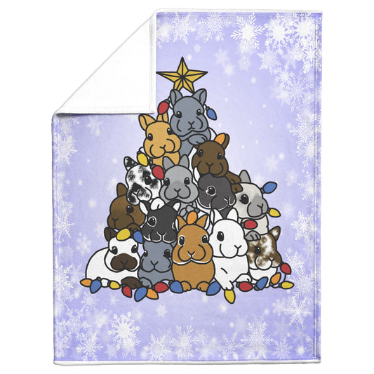 Blanket-Holiday Bunny Tree-Light Purple