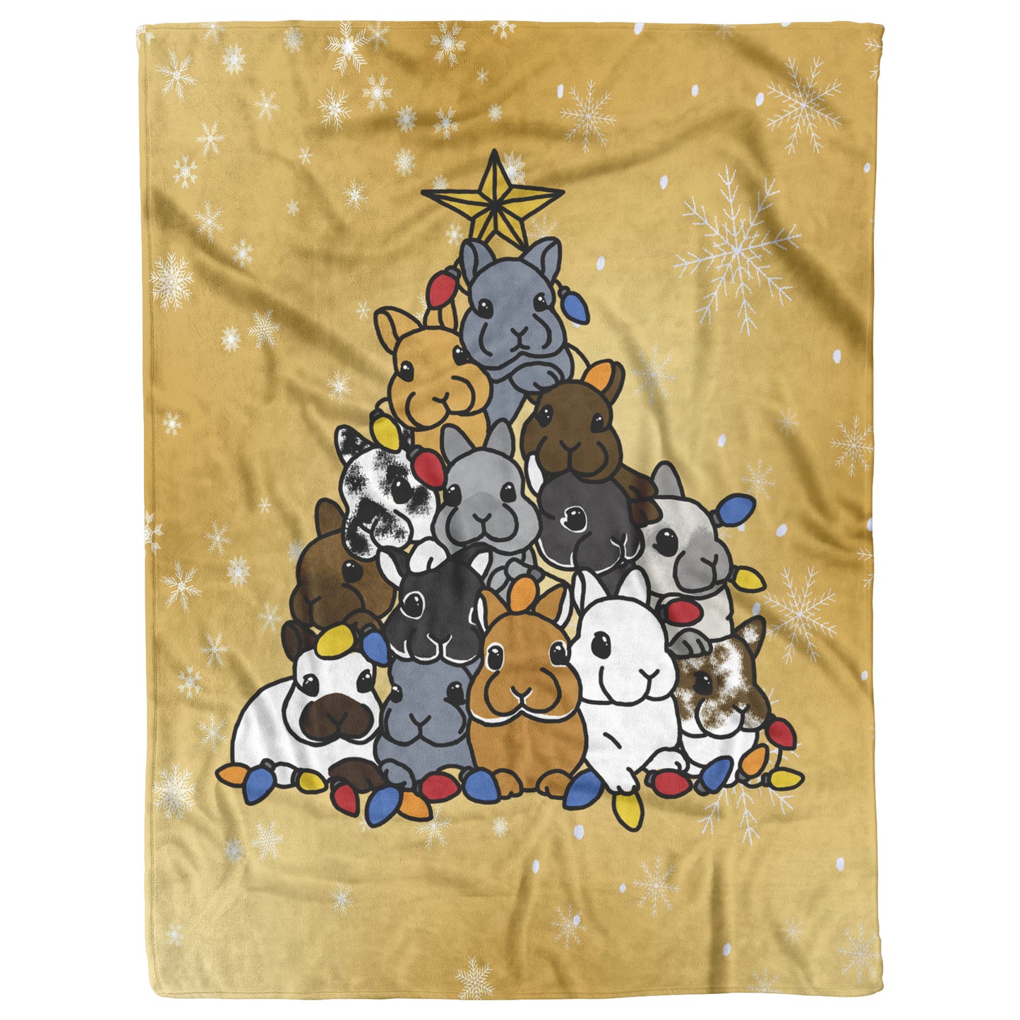 Blanket-Holiday Bunny Tree-Gold