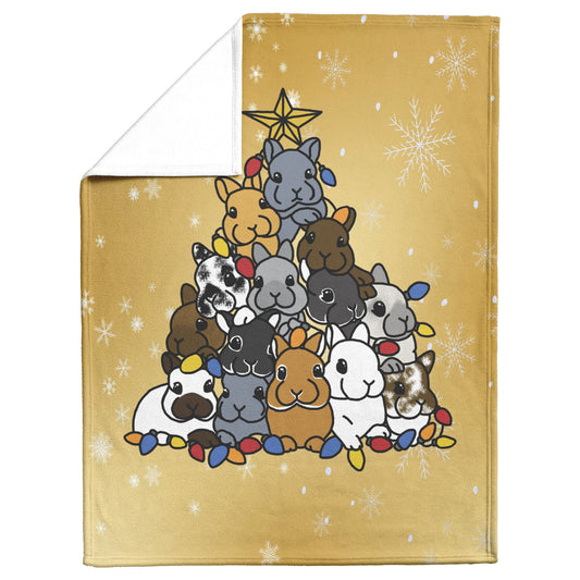 Blanket-Holiday Bunny Tree-Gold