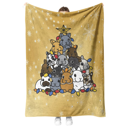 Blanket-Holiday Bunny Tree-Gold