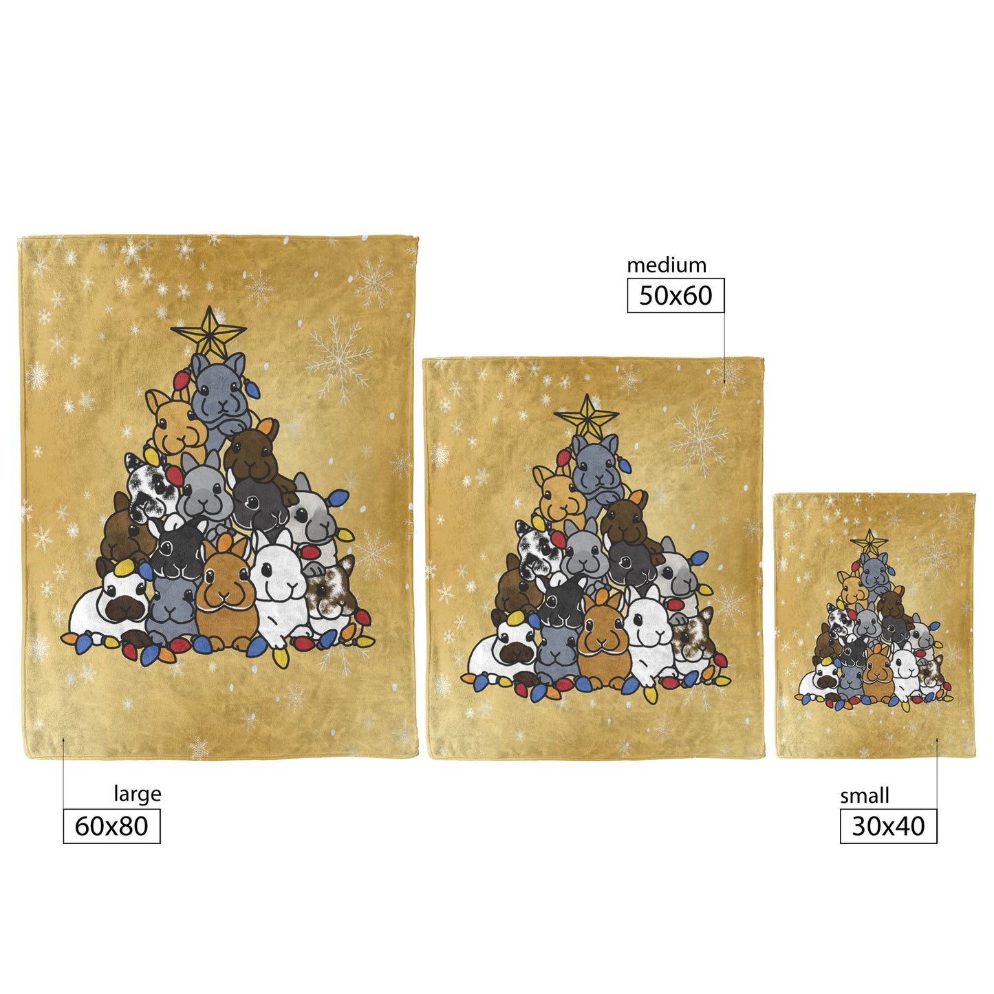 Blanket-Holiday Bunny Tree-Gold