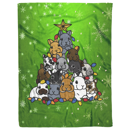 Blanket-Holiday Bunny Tree-Green