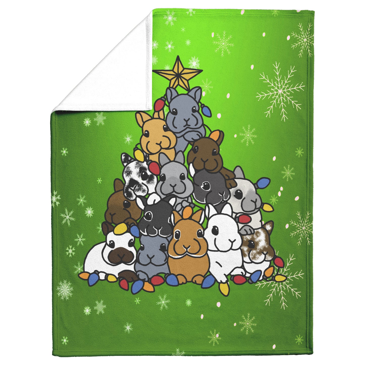 Blanket-Holiday Bunny Tree-Green