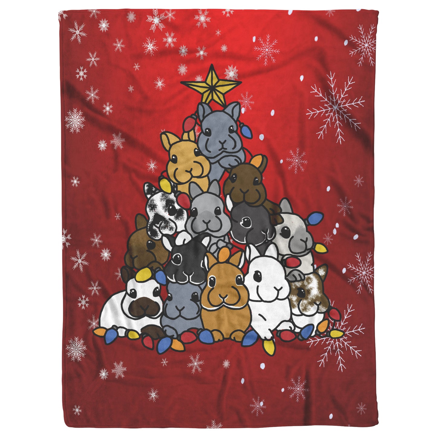 Blanket-Holiday Bunny Tree-Red
