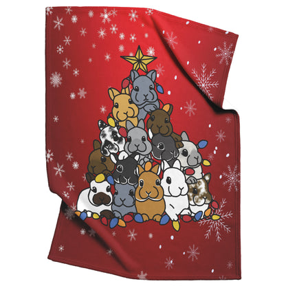 Blanket-Holiday Bunny Tree-Red