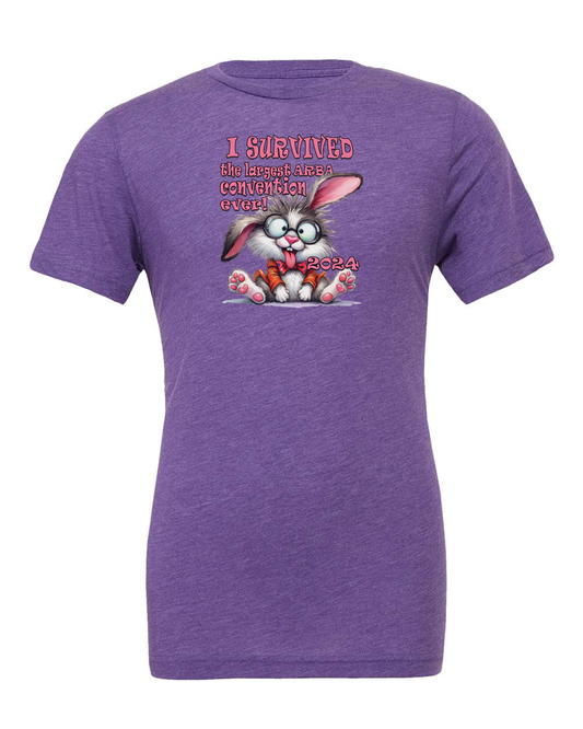 Short Sleeve T-shirt I Survived Purple