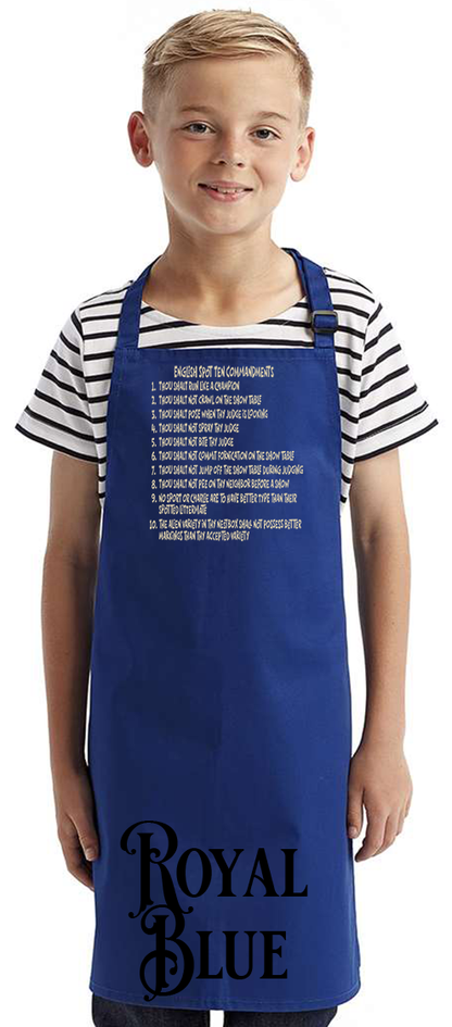 English Spot Commandments Apron YOUTH