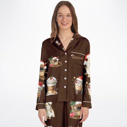 Women's Satin Pajamas-Tis the Season