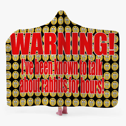 You've Been Warned! Black Hooded Blanket