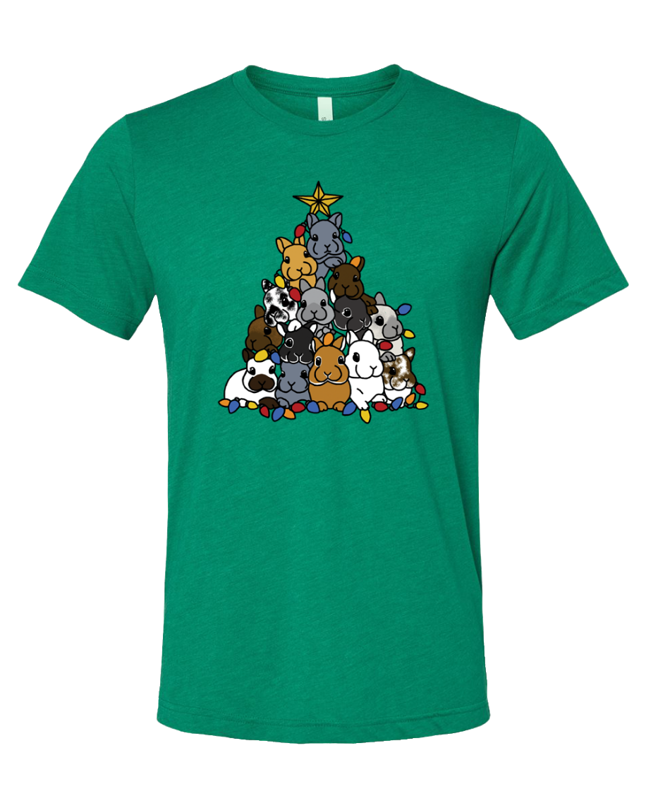 Short Sleeve T-Shirt-Holiday Bunny Tree