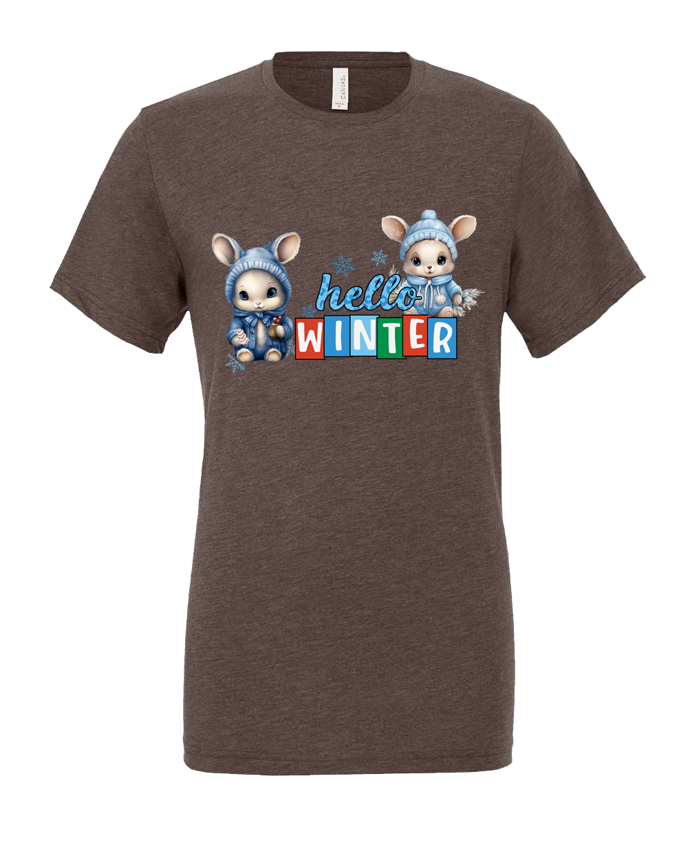 Short Sleeve T-Shirt-Hello Winter Design 1