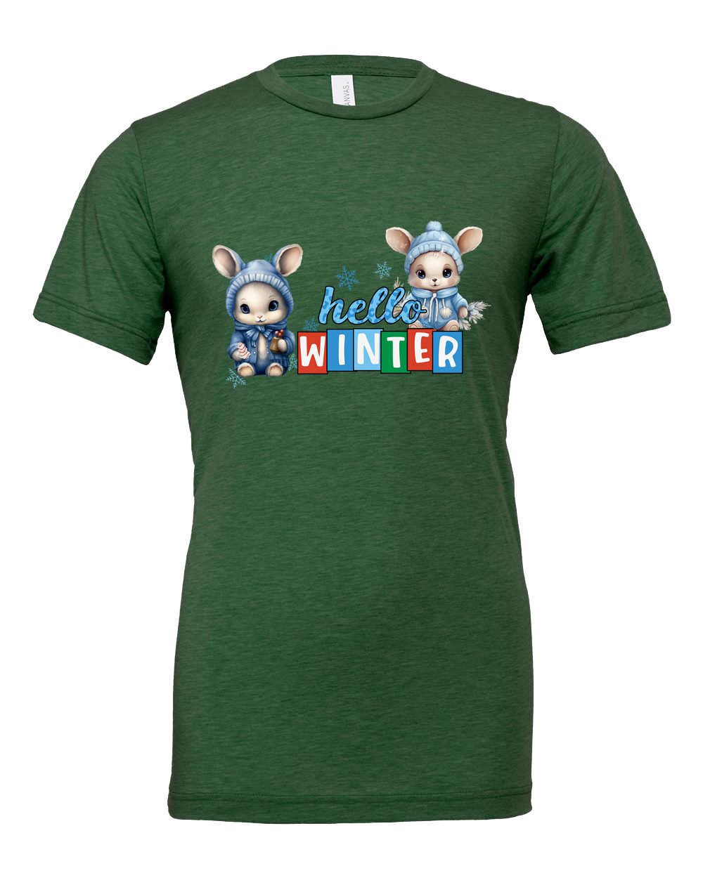 Short Sleeve T-Shirt-Hello Winter Design 1