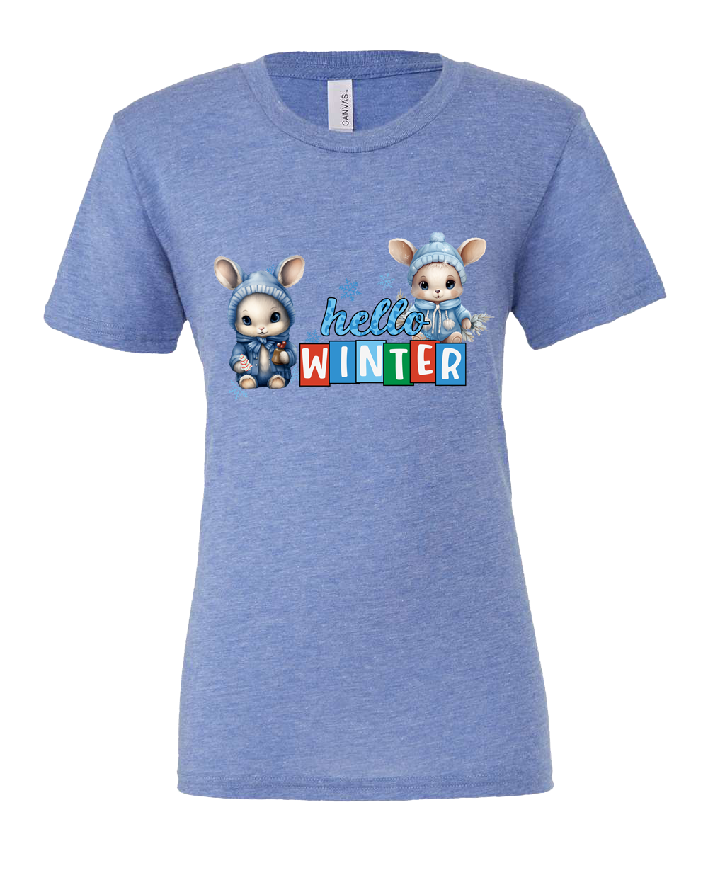 Short Sleeve T-Shirt-Hello Winter Design 1