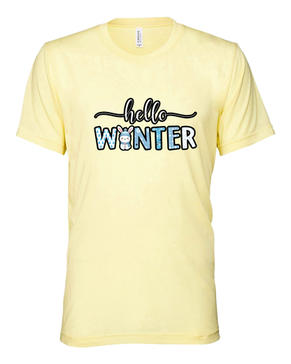 Short Sleeve T-Shirt-Hello Winter Design 2