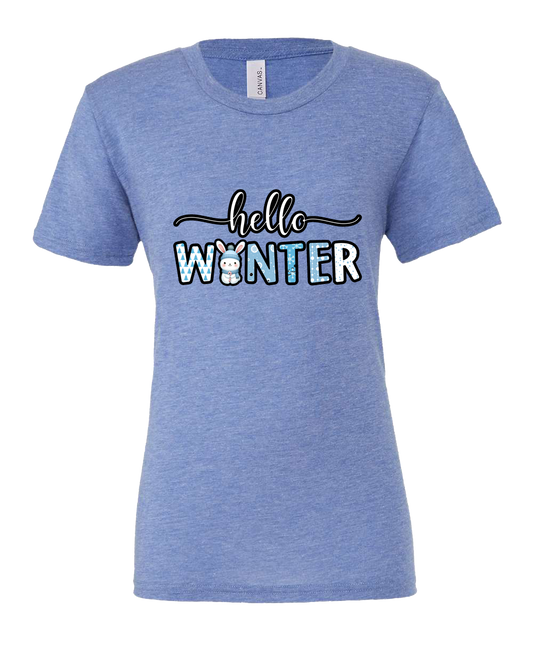 Short Sleeve T-Shirt-Hello Winter Design 2