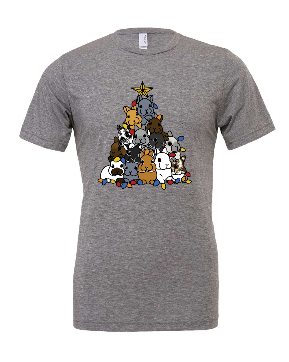 Short Sleeve T-Shirt-Holiday Bunny Tree