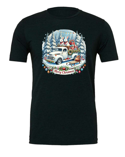 Short Sleeve T-Shirt-Winter Wonderland Truck Design 1