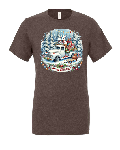 Short Sleeve T-Shirt-Winter Wonderland Truck Design 1