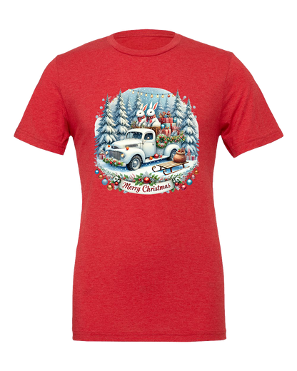 Short Sleeve T-Shirt-Winter Wonderland Truck Design 1