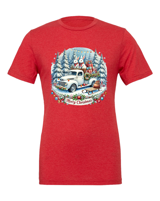 Short Sleeve T-Shirt-Winter Wonderland Truck Design 1