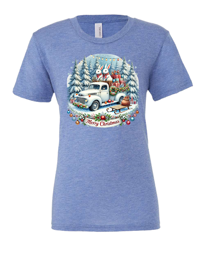 Short Sleeve T-Shirt-Winter Wonderland Truck Design 1