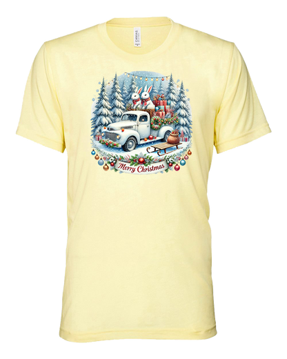 Short Sleeve T-Shirt-Winter Wonderland Truck Design 1